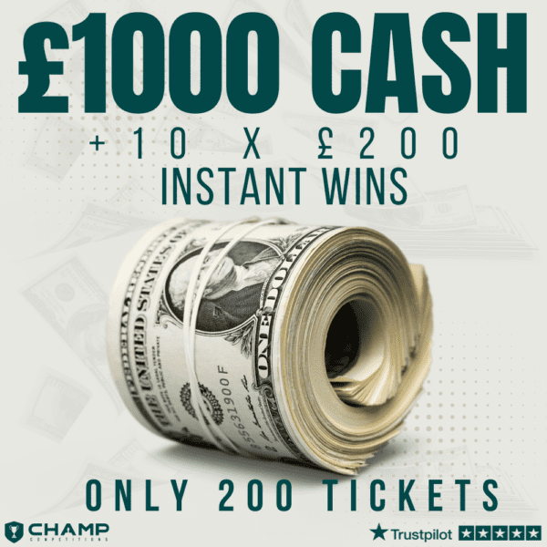 Win £1000 Cash + 10x £200 Instant Wins