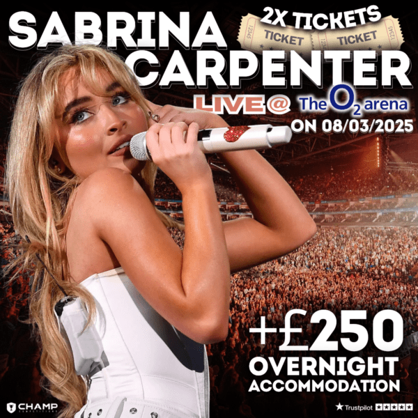 Win 2x Sabrina Carpenter Standing Tickets @ The O2 London + £250 Cash!