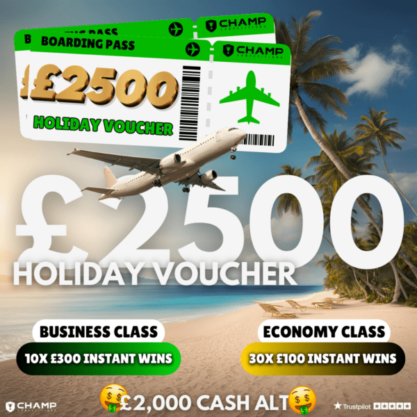 Win This £2,500 Holiday Voucher + Instant Wins