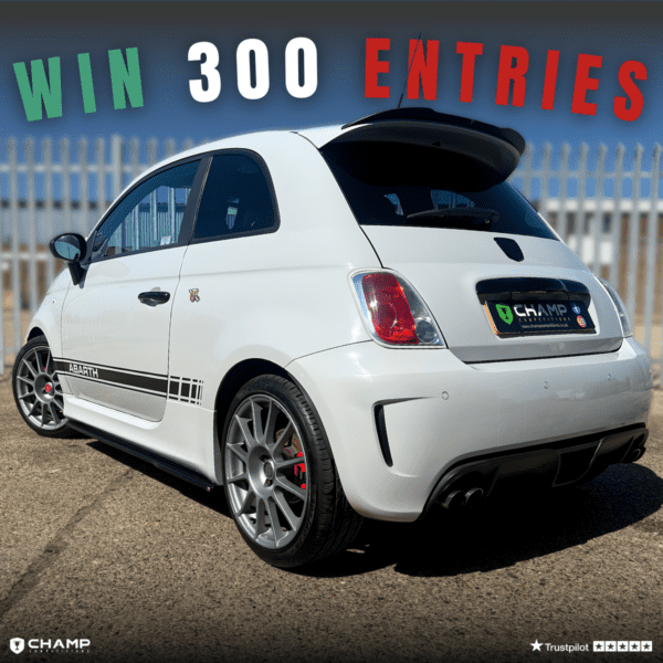 Win 300 Entries - Abarth 500 + £500 Cash!