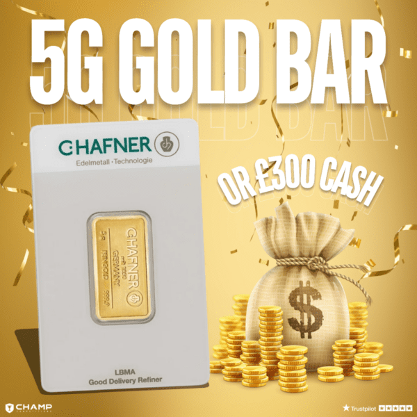 Win This 5G Gold Bar Or £300 Cash!