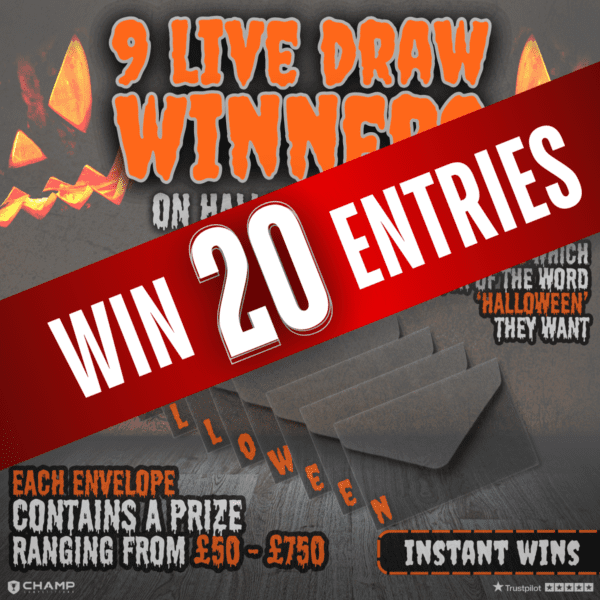 Win 20 Entries into '9 Live Draw Winners' Halloween Comp