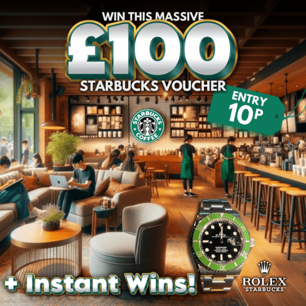 Win This £100 Starbucks Voucher + Rolex 'Starbucks' Ticket Bundle Instant Wins!