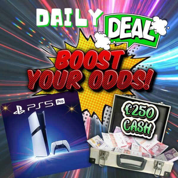 Win 2x Max Entries! PS5 Pro & £250 Cash Boost Your Odds Daily Deal