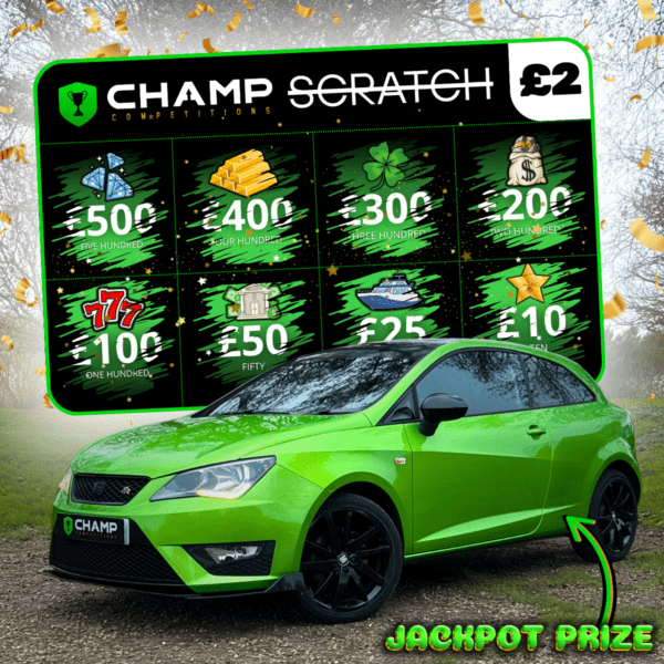 Scratch To Win! Seat Ibiza FR + £500 Jackpot Prize
