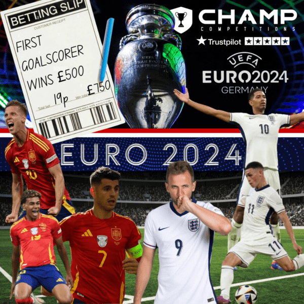 First Goal Scorer Wins £500! England vs Spain Euro 2024 Final - £250 End Prize