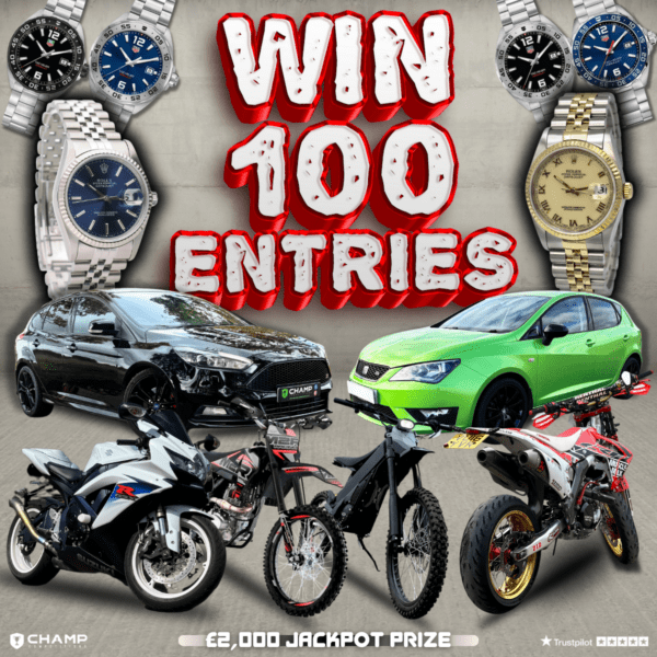 Win 100 Entries into the £100k 1-in-10 Chance Of Winning Comp